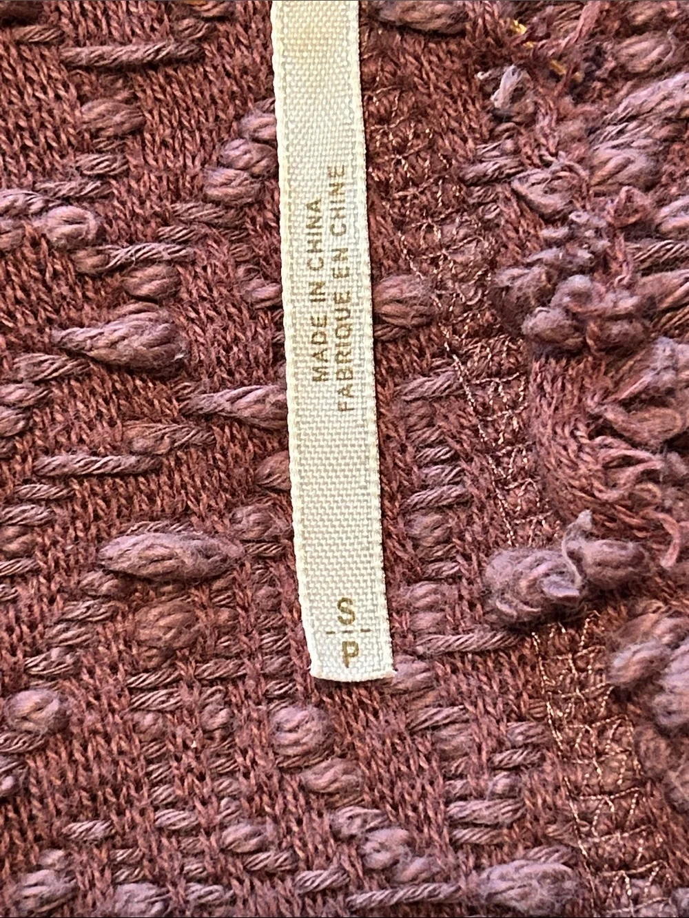 Free People Shaggy Knit Sweater Jacket Full Zip Cotton Oversized Size Small